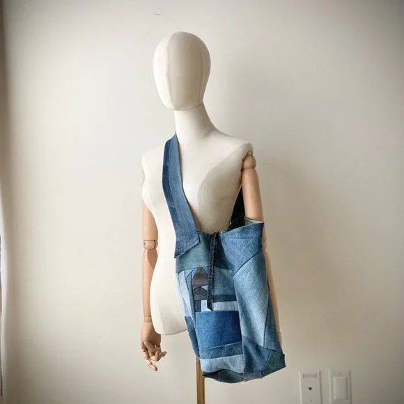 joodito origami japanese dumpling bag sling oversized slouchy hobo crossbody eco - Picture 4 of 10